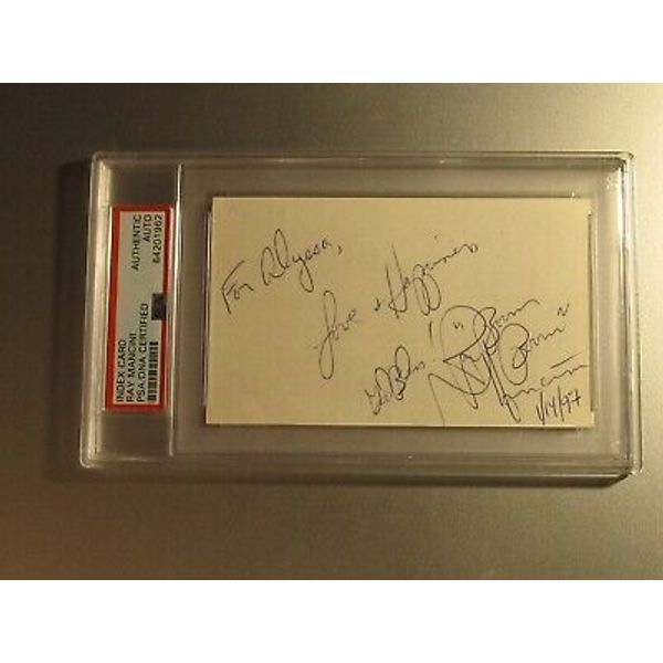 Ray Mancini PSA/DNA Autographed Signed Index Card Slab