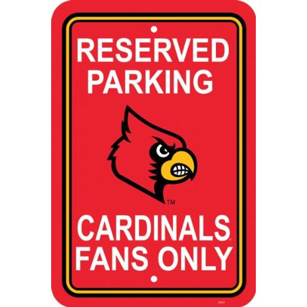 Fremont Die NCAA Louisville Cardinals Team Sign, 12" x 18", Reserved Parking Sign