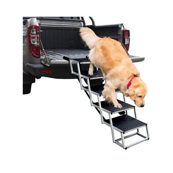 By Unbranded Dog Ramps with 5 Stairs, Upgraded Aluminum Frame Pet Steps for SUV,