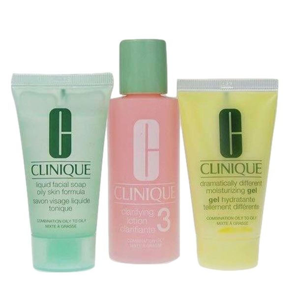 10x Clinique 3 Step Set,Moisturizing Gel Oily Facial Soap Clarifying Lotion#3