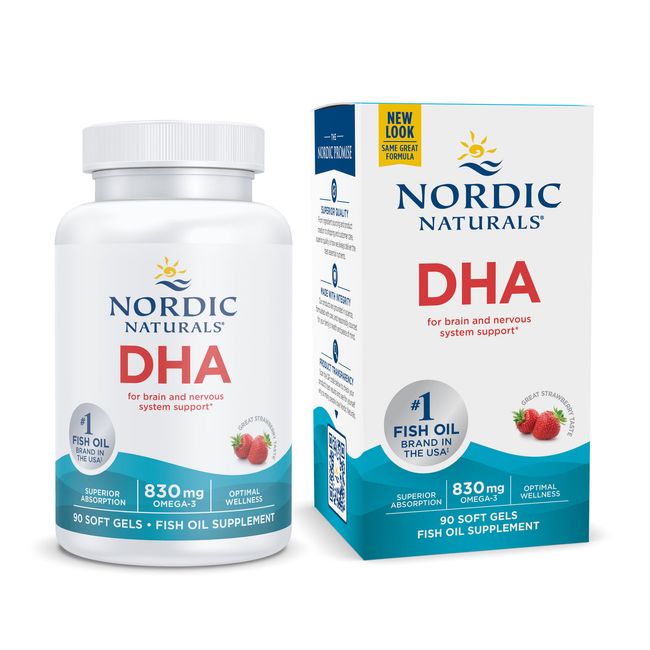 Nordic Naturals Strawberry DHA - Brain & Nervous System Support Supplement 90 Ct