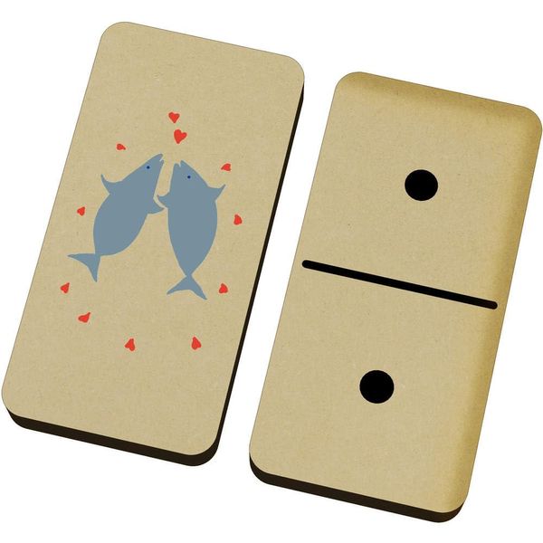 Azeeda 'Fish Doing a Valentines Dance' Domino Set & Box (DM00040498)
