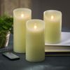 3 Piece Set Aurora Flame Bisque Dancing LED Flameless Candles w/ Remote Control