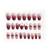Faith Force Nail Tips, Set of 24, Medium Length, 3D Butterfly, Perfect for Daily, School, Commute, School Entrance Ceremony, Graduation, Date, Cute, Sexy, False Nails, Nail Supplies, Short, Decoration, False Nails, Red -X28