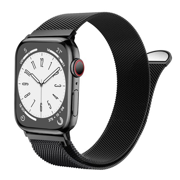 FEEKI Compatible Apple Watch Band 49mm 45mm 44mm 42mm 41mm 40mm 38mm Compatible Apple Watch Band Stainless Steel Clasp Unisex Magnetic Clasp Compatible Apple Watch Strap Adjustable Length Breathable