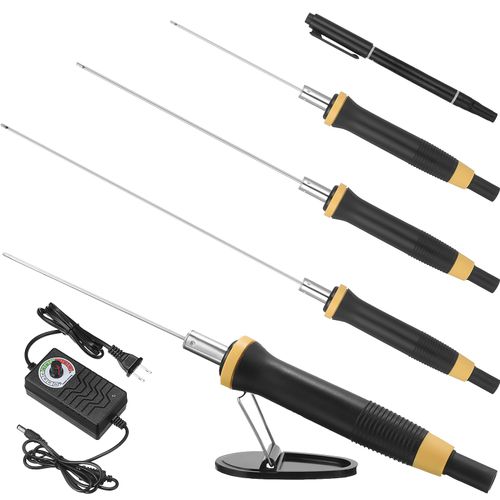 Threlaco 6 Pcs Foam Cutter Electric Hot Wire Cutter Pen Tools Kit, 4'', 6'', 8'' Foam Board Cutter with Stand, 110-220V/ 36W Digital Voltage Apaptor, Cutting Pen for Foam Cutting, Arts, Crafting