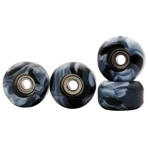 RACOFSB Fingerboard Wheels with Bearing CNC Lathed Swirl Color New Material (Black mix)