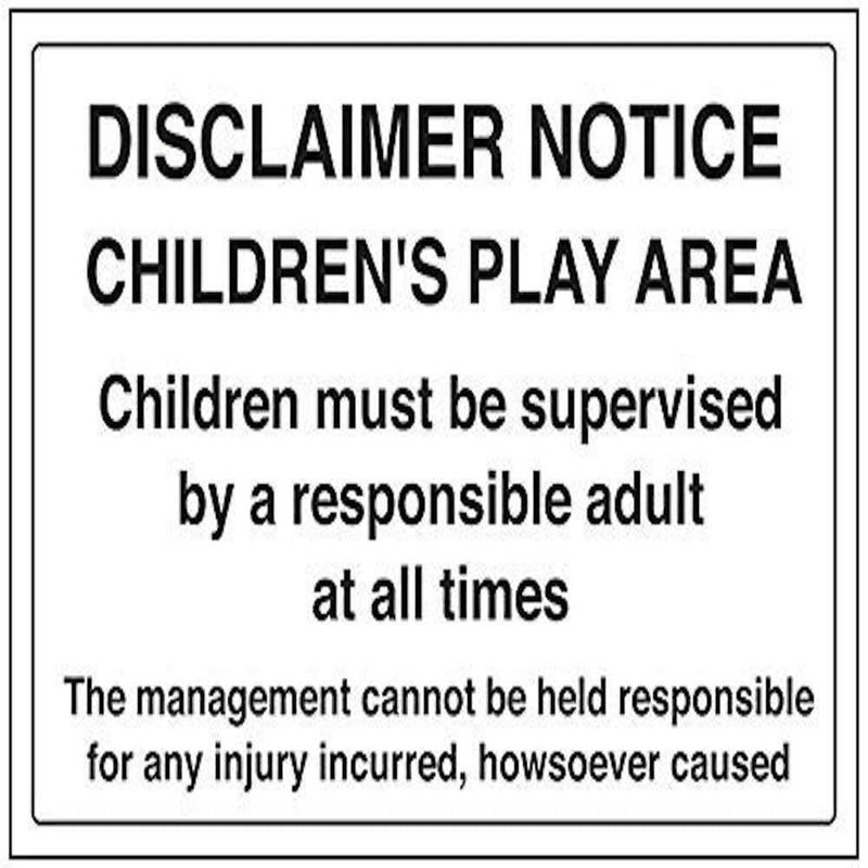 V Safety Disclaimer Notice Sign - 300mm x 200mm - 1mm Rigid Plastic ...
