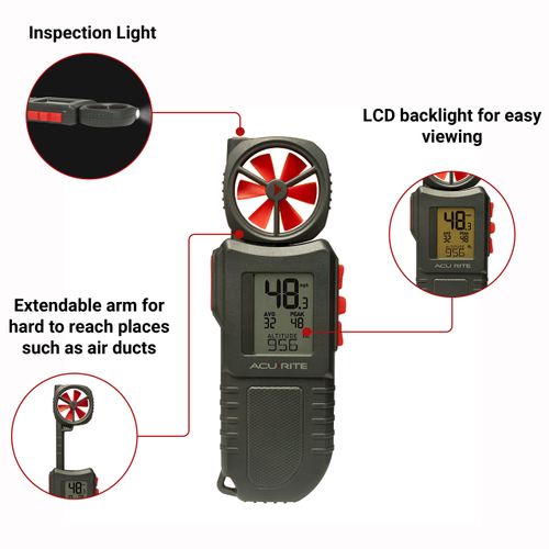 AcuRite 00256M Portable Anemometer with Flashlight