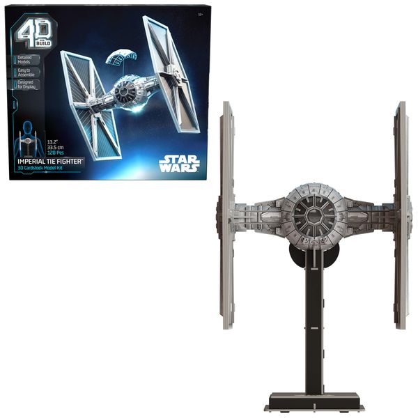 4D Build, Star Wars Imperial Tie Fighter 3D Model Kit 120 Pcs, Star Wars Toys, Desk Décor, Star Wars Collectible, 3D Puzzles for Adults & Teens 12+