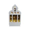 Geometric White Medium Solid Wood Lantern Light Stand (757-88)