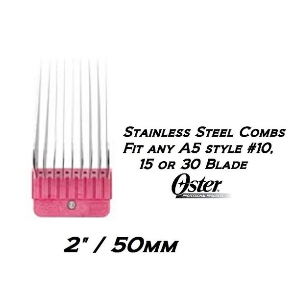 OSTER A5/A6 STAINLESS STEEL 2"/50mm GUIDE Clipper COMB*Fit #10 Andis,Wahl Blade