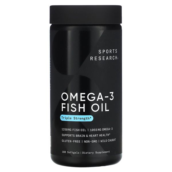 Omega-3 Fish Oil, Triple Strength, 180 Softgels