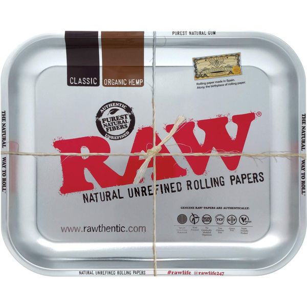 RAW Metallic Rolling Tray (Large) Size 14'' x 11'' x 1''