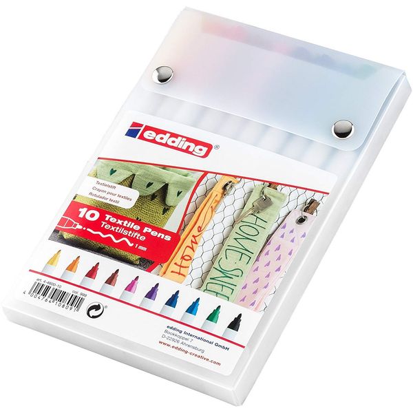 Edding 4600/4500 Textile Marker Pen for Drawing on Textiles T-Shirts Cushions Bags Machine Washable up to 60 °C -, Black