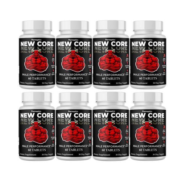 New Core - Male Stamina Support, Performance Supplement - 8 Bottles