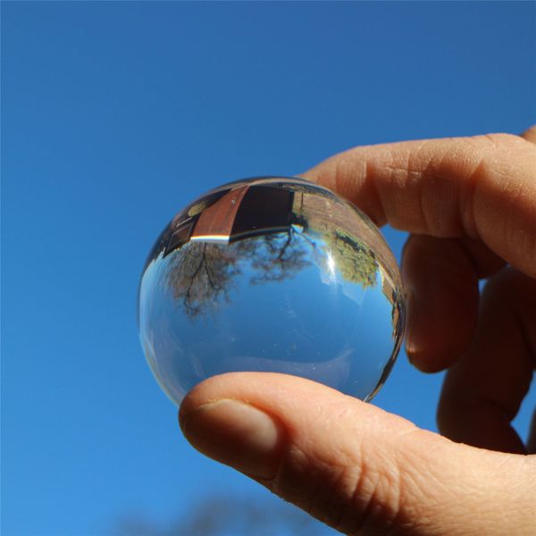 2 x 30mm Polished Clear Plastic Sphere Transparent Acrylic Solid Spheres Balls + Storage Pouch