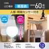 Ohm Electric LDA8D-G R52 06-4788 LED Light Bulb E26 60 Equivalent, Motion Sensor, Daylight