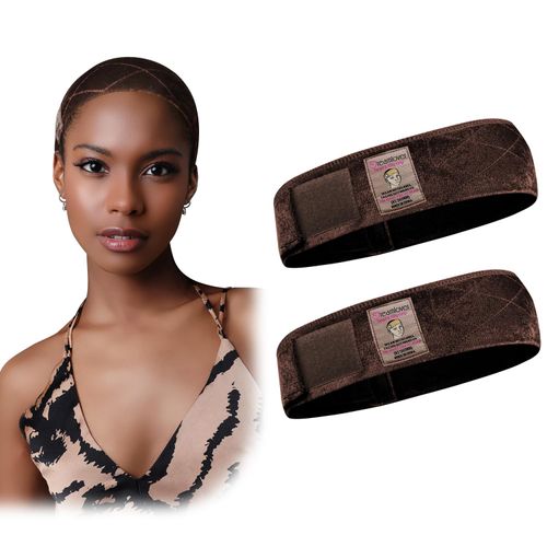 Dreamlover Wig Grip Headbands for Wigs, Non-slip Wig Bands, Dark Brown, 2 Pieces