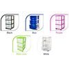 Homz Plastic 3 Drawer Medium Storage Container Tower, Clear Drawers/Purple Frame