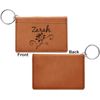 Personalized Lotus Flowers Leatherette Keychain ID Holder - Single Sided