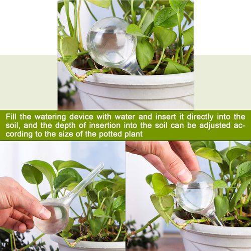 12-Count Small Watering Globes, Plant Watering Globes Imitation Glass Watering Bulbs Houseplant Plant Pot Bulbs, Garden Watering PVC Self Watering Irrigation Drippers for Garden, 1.96 Inch Diameter