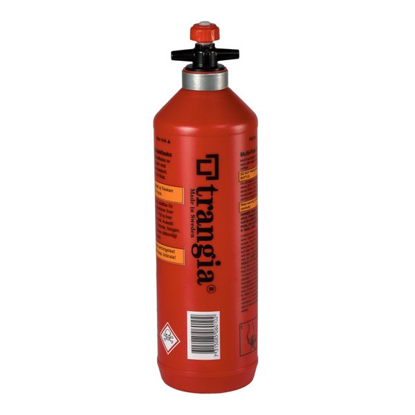 Trangia Fuel Bottle with Safety Valve ,Red, 1 L (Bottle is empty inside)