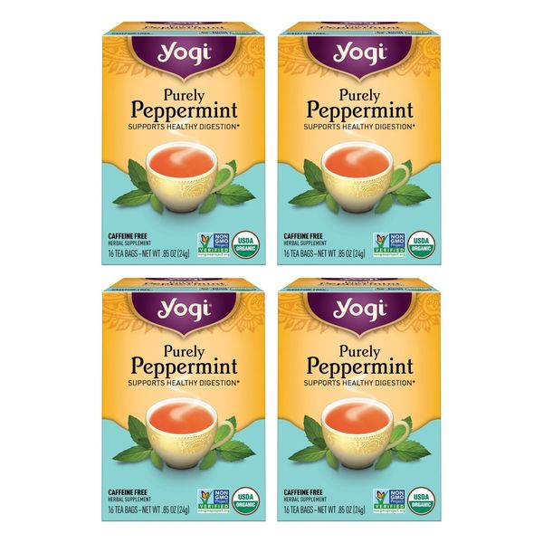 Yogi Organic Peppermint Tea Bags 64 Count Vegan Digestive Support Tea