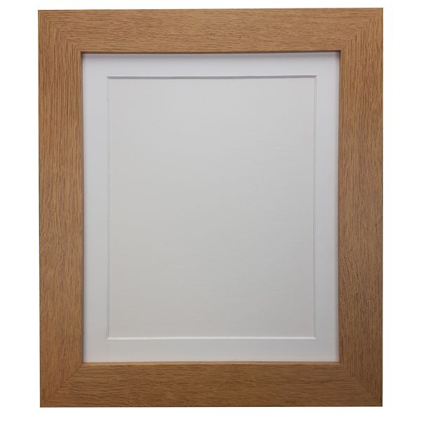 FRAMES BY POST Metro Oak Frame with White Mount 6 x 4 For Image size 4 x 3 inch