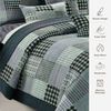 3 PCS Patchwork Bedspread Quilted Bed Throw Single Double King Size Bedding Set (Check Decor, Super King Size Bedspread Set)