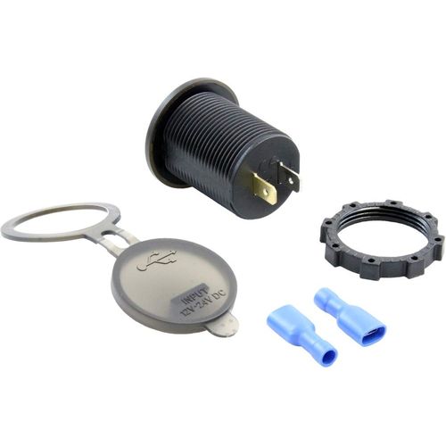 Powerwerx PanelQCUSBC Panel Mount Combo USB Type-C Power Delivery (PD) and USB QC 3.0 with Blue LED Voltage Display for 12/24V Vehicles