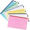 24pcs Plastic Wallets A4 Zip Wallet Ziplock Bags Zip Folder Zipper Bag A5 Zipped Wallets Document Folder
