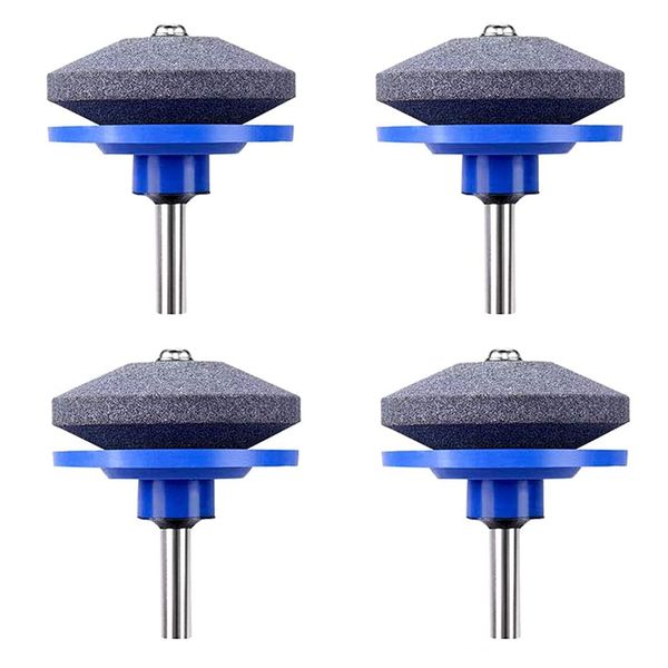 Lawnmower Blade Sharpener,4 PCS Universal Lawn Mower Rotary Blade Sharpener Garden Grinder Wheel Stone for Power Drill Hand Drill Repair Kit