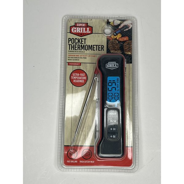 Expert Grill Pocket Digital Instant Read Meat Grilling Thermometer NEW!