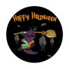Happy Halloween Witch in Broom Handle Bats PopSockets Swappable PopGrip