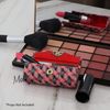 Diamond Pattererned Fabric Lipstick Case with Mirror for Purse-Red