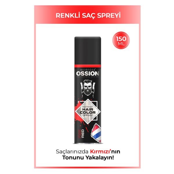 Ossion Premium Barber Line Kırmızı Renkli Saç Spreyi 150 ml