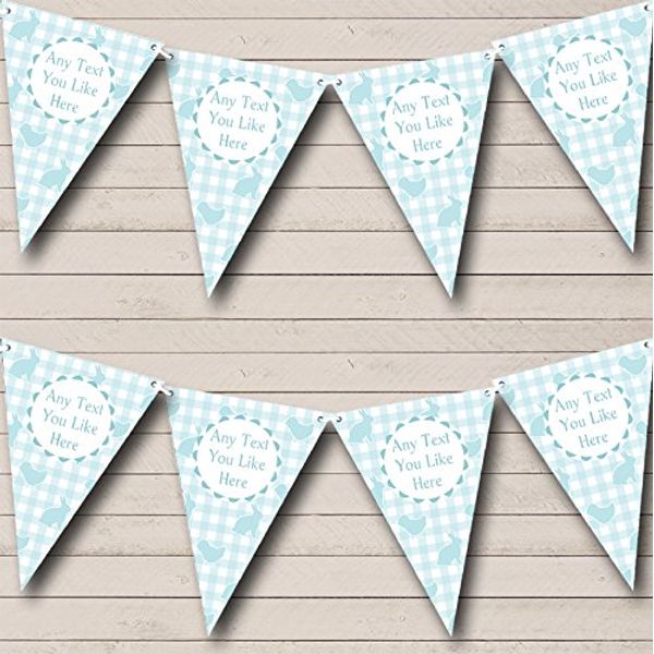Blue Easter Bunny Personalised Easter Bunting Party Banner Decoration Garland