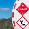 ChromaLabel 2 by 2 Permanent Durable Square D.O.T. Hazard Labels, Hazard Class 3 Flammable Label, 100/Roll