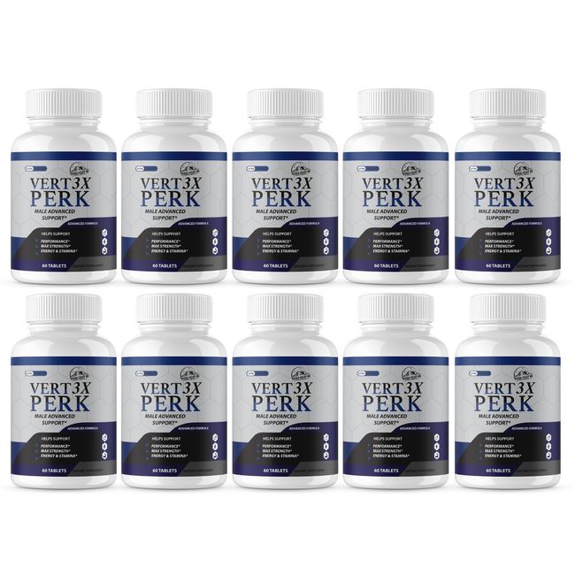 Vert3x Perk Male Advanced Support 10 Bottles 600 Tablets