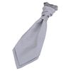 DQT Boys Greek Key Patterned Wedding Cravat Silver