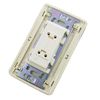 Double outlet with plate for electrical installations, 1 piece