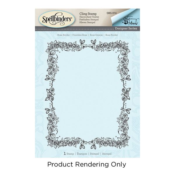 Spellbinders Rose border Cling Rubber Stamp, Multicoloured