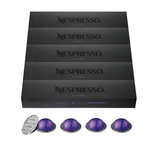 Nespresso Capsules Vertuo Line, Altissio, Medium Roast Espresso Coffee, 50 Count Coffee Pods, Brews 1.35oz