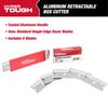 Hyper Tough RETRACTABLE BOX CUTTER + 6-SINGLE-EDGE RAZOR BLADES ALUMINUM HANDLE