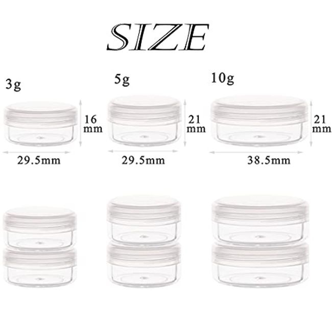 10Pcs Small Travel Containers, Black Sample Containers with Screw Lids, 5  Size 3