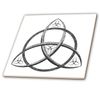 4 Inch Ceramic Tile - A black and white triquetra Celtic trinity knot symbol. Creative Studios – Celtic Knot