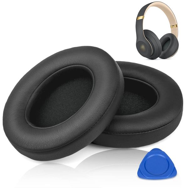 HiFan Replacement Ear Pads, Earpads Compatible with Beats Studio 2.0 & 3.0 Wired/Wireless B0500/B0501, Ear cushions with Softer Leather, Noise Isolation Memory Foam (Shadow Gray)