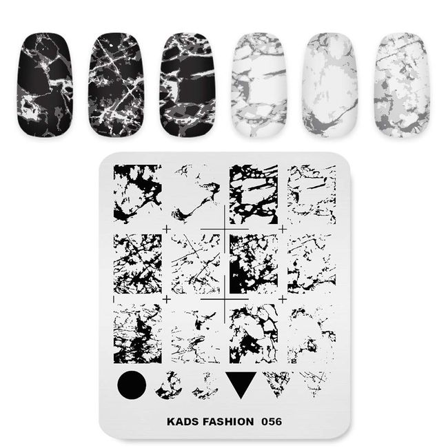 Professional Nail Art Stamping Plates Template with Marble Crack Geometry Pattern for Manicure DIY Image Printing Nail Design Nail Transfer Tools