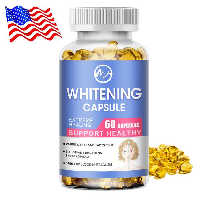 BEST 60 Capsules Collagen Glutathione Pills Anti-Aging Natural Skin Whitening